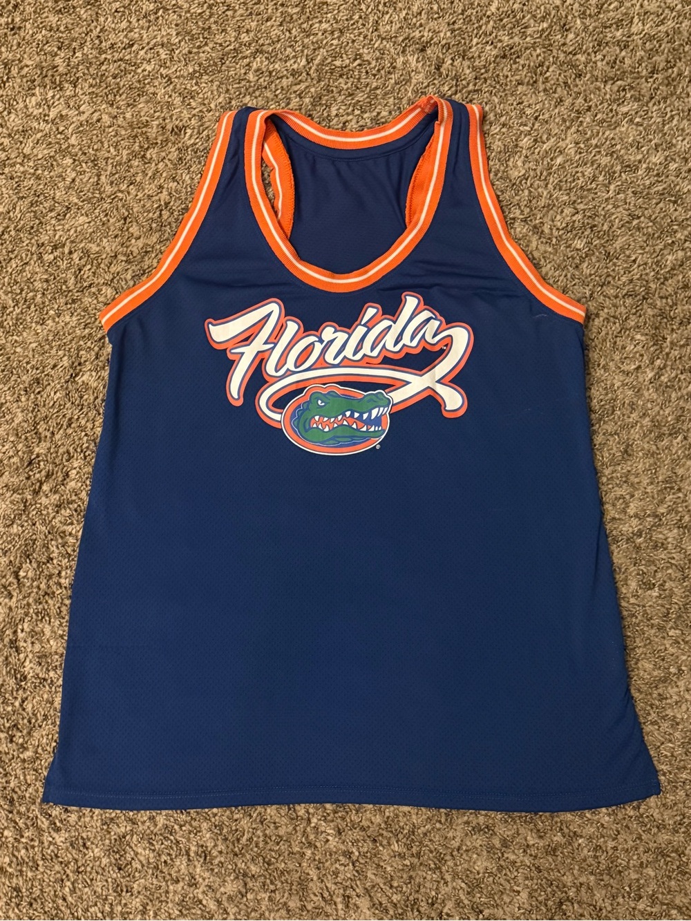 Florida Gators Women's Mesh Jersey Tank Top in Orange & Blue